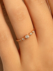 0.10CTW Round Brilliant Cut 6 Prong Perfect Wedding Band Mapple Gems